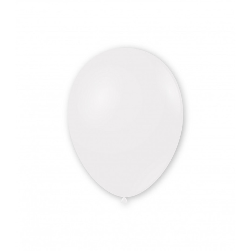 BALONY GUMOWE 10" PASTELOWE BIAŁE 100 SZT.