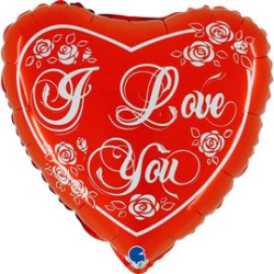 BALON FOLIOWY GRABO 18" SERCE I LOVE YOU