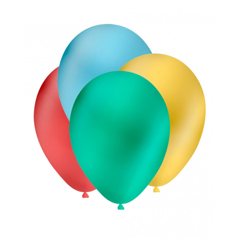 BALON GUMOWY 10" METALIZOWANY MIKS 100 SZT.