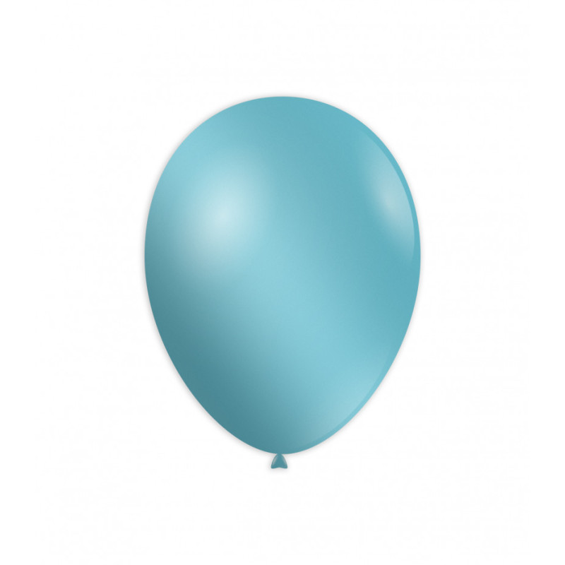 BALON GUMOWY 12" METALIZOWANY BŁĘKITNY 100 SZT.