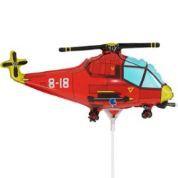 BALON FOLIOWY GRABO 14" HELIKOPTER CZERWONY