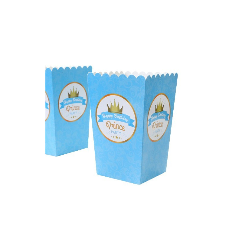 PUDEŁKA NA POPCORN NIEBIESKIE PRINCE 6 SZT.