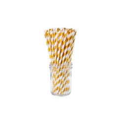 SŁOMKI BIAŁE W ZŁOTE PASKI...