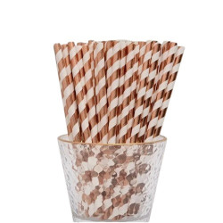 SŁOMKI BIAŁE W ROSE GOLD...