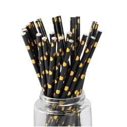 SŁOMKI CZARNE W ZŁOTE...