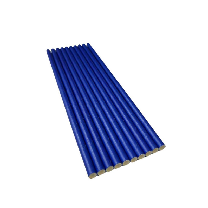 SŁOMKI PAPIEROWE GRANATOWE 10 SZT.