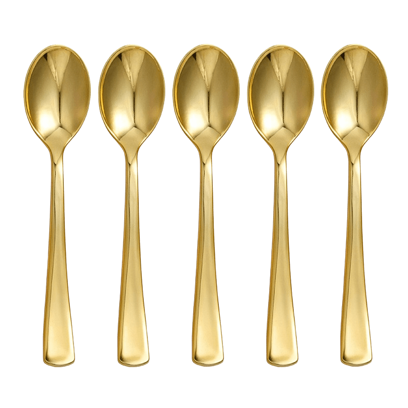 SZTUĆCE PLASTIKOWE ŁYŻECZKI MAŁE ZŁOTE 10 SZT.