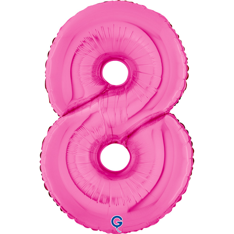 BALON FOLIOWY GRABO 26" CYFRA 8 FUXIA