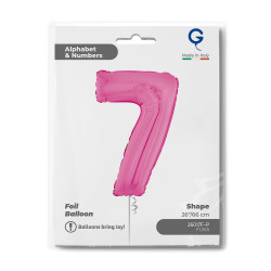 BALON FOLIOWY GRABO 26" CYFRA 7 FUXIA