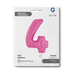 BALON FOLIOWY GRABO CYFRA 4 FUXIA