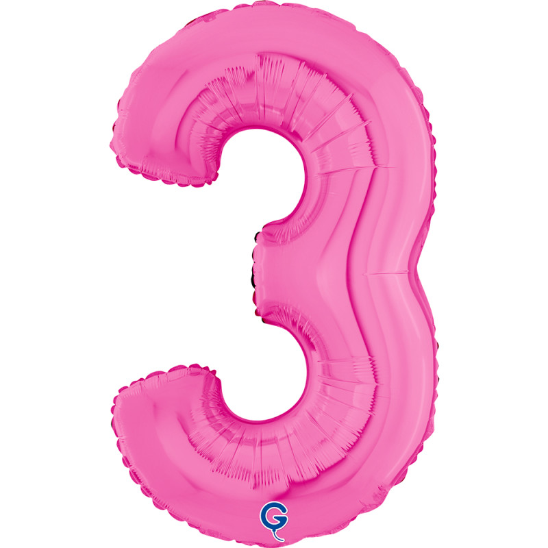 BALON FOLIOWY GRABO CYFRA 3 FUXIA