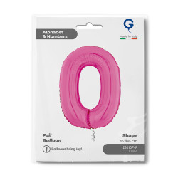 BALON FOLIOWY GRABO 26" CYFRA FUXIA