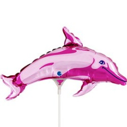 BALON FOLIOWY GRABO 14" DELFIN RÓŻOWY