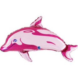 BALON FOLIOWY GRABO 34" DELFIN RÓŻOWU