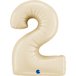 BALON FOLIOWY GRABO 40" CYFRA 2 SATIN CREAM