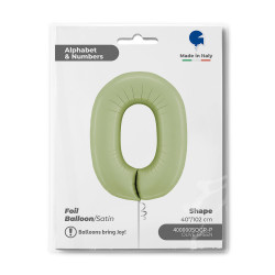 BALON FOLIOWY GRABO 40" CYFRA 0 SATIN GREEN