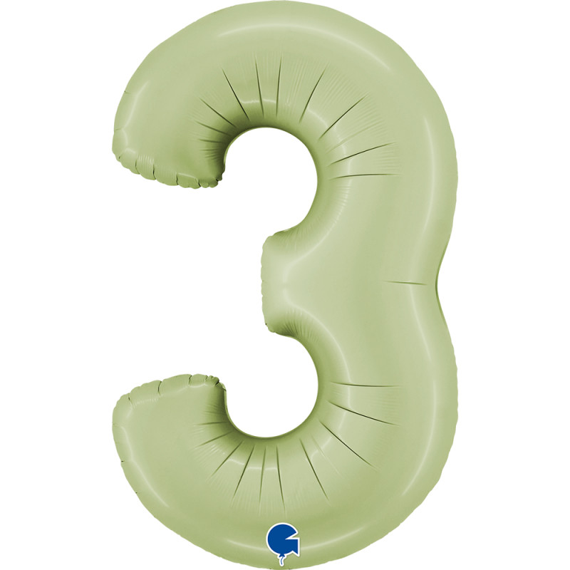 BALON FOLIOWY GRABO 40" CYFRA 3 SATIN GREEN