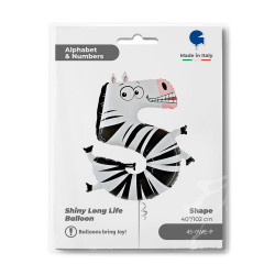 BALON FOLIOWY GRABO 40" CYFRA 5 ZEBRA