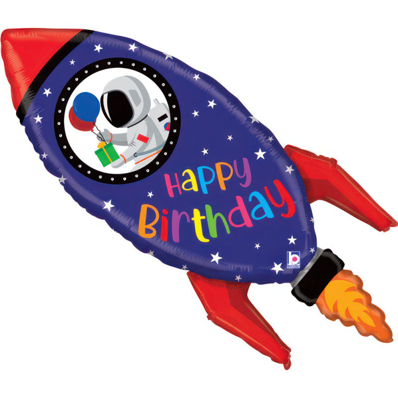 BALON FOLIOWY GRABO 36" BIRTHDAY ROCKET PAKOWANY