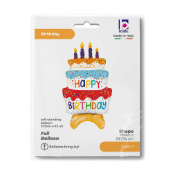 BALON FOLIOWY GRABO 29" STANDUP BIRTHDAY CAKE PAKOWANY