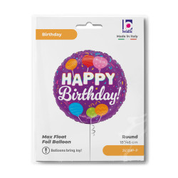 BALON FOLIOWY GRABO 18" BIRTHDAY CANDLEPOPS PAKOWANE