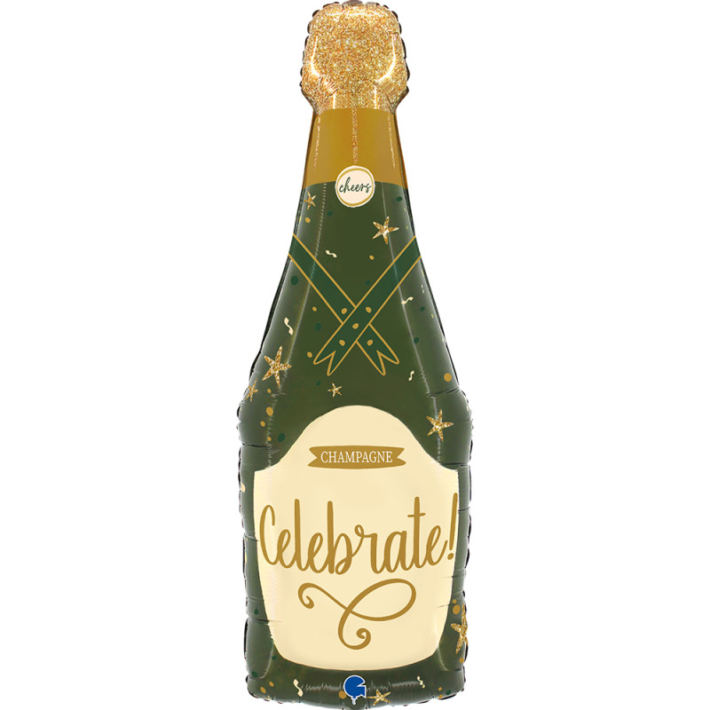 BALON FOLIOWY GRABO 37" SPARKLE CHAMPAGNE BOTTLE PAKOWANY