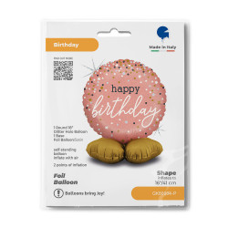 BALON FOLIOWY GRABO 16" ROSE GOLD CONFETTI PAKOWANY