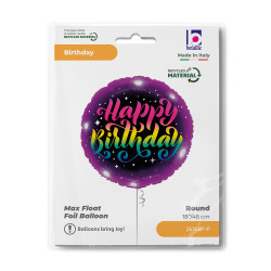 BALON FOLIOWY GRABO 18" NEON BITRTHDAY