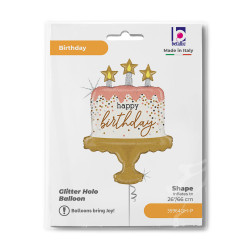 BALON FOLIOWY GRABO 26" BIRTHDAY CAKE CONFETTI PAKOWANY