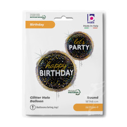 BALON FOLIOWY GRABO 18" METALLIC BIRTHDAY PARTY PAKOWANY