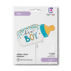 BALON FOLIOWY GRABO 29" CONFETTI BABY BOTTLE BOY PAKOWANY